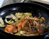 A picture of step 3 of Pork with thick paste of Sesame, Bamboo shoots and Ghost Chilli.