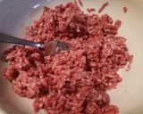 A picture of step 1 of Speck and Parmesan meatballs with butter roasted potatoes.