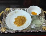 A picture of step 2 of Ginger Turmeric tea. (kadha).