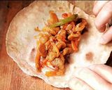A picture of step 3 of Healthy chapati soya chunks roll.