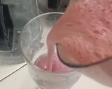 A picture of step 2 of Strawberry shake 🍓🍓🍓.