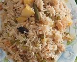 A picture of step 7 of Aloo, matar, polaw.