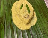 A picture of step 3 of Hilsa paturi (fish steamed in banana leaf).