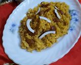 A picture of step 7 of Gur wale chawal.