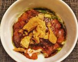 A picture of step 4 of Aloo Tikki Chaat.