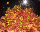 A picture of step 5 of Nutrela soya chunks stuffed bell peppers.