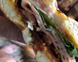 A picture of step 2 of Roasted Bagel: stacked sandwich.