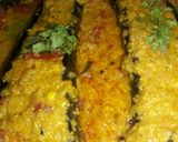 A picture of step 8 of Brinjal in poppy seed paste.