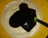 A picture of step 5 of Black forest in pineapple sorbet n chocolate ganache#easterdish.