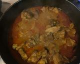 A picture of step 3 of Lamb curry with red Thai curry paste.