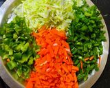 A picture of step 1 of Hakka Noodles.