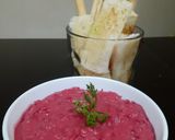 A picture of step 7 of Beetroot Hummus.