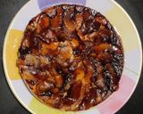 A picture of step 6 of Unsidedown apple Cake.