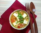 Hình bước làm 4 của món Canh đậu hủ cá - cà chua trứng