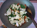 Tumis udang tahu taoge cangjang