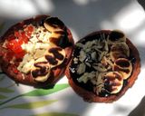A picture of step 9 of Beetroot pancake with chocolate topping.