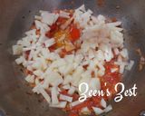 A picture of step 3 of Moong Badi Aloo Curry/Lentil Dumplings with Potatoes.