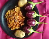 वांगे, बटाटा, कोलंबी तवा भाजी (vanga batata kolambi tawa bhaji recipe in marathi) रेसिपी स्टेप 5 फोटो