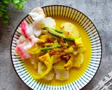 Foto langkah ke 5 dari resep Lontong Gulai Campua (labu siam, kacang panjang, tahu, usus).