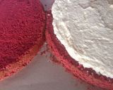 Foto langkah ke 7 dari resep Moca Nougat Redvelvet Cake.