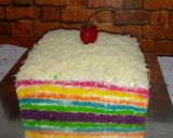 Foto langkah ke 6 dari resep Rainbow cake kukus Ny. Liem.
