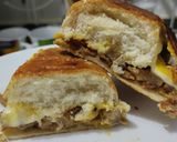 Foto del paso 9 de la receta: Sánduche🥯de pollo🍗y jamón🥓hawaiano🍍con queso🧀🥯🥪..