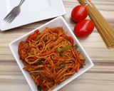 A picture of step 6 of Jollof Spaghetti.