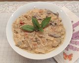 Selymes paradicsomos-gombás csirkeragu recept fázis 6 fotója