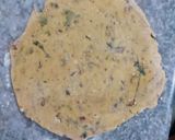 A picture of step 4 of Baisan ki roti with green chutni.