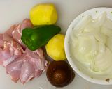 A picture of step 2 of 3 dishes cooked in 1 pot.