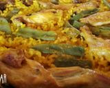 A picture of step 10 of Paella Valenciana.