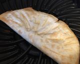 A picture of step 2 of Buffalo chicken quesadilla.