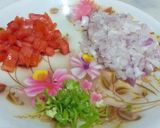 A picture of step 2 of Chat patti channa chaat.