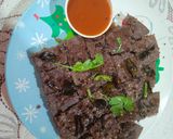 A picture of step 6 of Ragi dhokla.