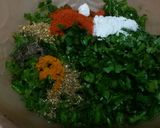 A picture of step 2 of Mungri pratha.