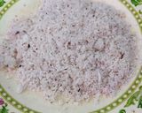 A picture of step 1 of Coconut ladoos.
