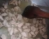A picture of step 5 of Chicken Manchurian with egg fried rice.