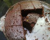 A picture of step 3 of Microwave Brownies with chocolate glazed.