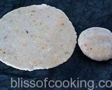 A picture of step 6 of Bedmi puri (spiced whole wheat Indian puffed bread).