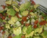 A picture of step 1 of Cucumber ovacado Salsa.