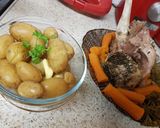 A picture of step 7 of My Steamed Lamb and veg in the pressure cooker. 💗.