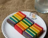 Gambar langkah 8 resipi Kek Lapis Aiskrim Pelangi Cheese.