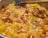 Tojásos lecsó, debreceni kolbásszal (glutén- és tejmentes) recept fázis 5 fotója