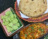 A picture of step 5 of Mix sabzi with roti.
