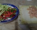 A picture of step 2 of Schezwan noodles.