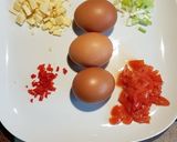 A picture of step 1 of Mexican Scrambled Eggs.