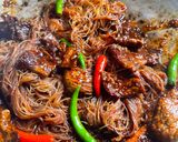 Gambar langkah 6 resipi Mee Hoon Goreng Daging.