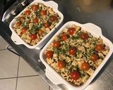 Une image de l'étape 8 de Gratin de pâtes au légumes,roquefort et tomates cerises.