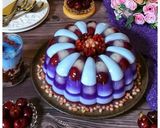 Foto langkah ke 12 dari resep Puding Lapis Cherry Bunga Telang Longan.