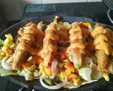 A picture of step 15 of Veg seekh kabab sizzler.